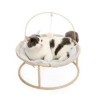 ABD Stok Kedi Yatak Yumuşak Peluş Hamak Ayrılabilir Pet Kediler için Sarkan Topu ile, Küçük Köpekler-Bej Ev Decora04 A26 A03 A13