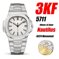 ساعة فاخرة للرجال Nautilus 5711 / 1A 3KF 1: 1 طبعة مينا زرقاء محكم الصلبة 316L الفولاذ المقاوم للصدأ سوار سوبر clone01 المعصم