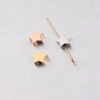 Charms Semitree 5Pcs 8mm Stainless Steel Star Beads Rose Gold Spacer Beads for DIY Jewelry Making Handicraft Bracelet Necklace Findings 1480 V2
