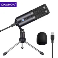 XIAOKOA USB Microphone condenser For PC Computer Vocal Recording Studio Microphone for YouTube Video Skype Chatting Game Podcast Y211210