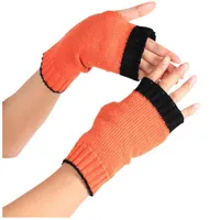 Luvas de esportes Torção de mulheres crochet malha de dedos de dedos curtos de dedo manga de mão aquecedor de mitenes inverno quente cor sólida guantes mujer