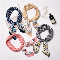 Scarves 70cm Dot Plaid Floral Women Print Scarf Small Square Headband Pachwork Neck Ties Handchiefs Bands