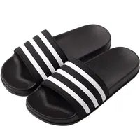 Stripe Sport Slippers Thick Sole Soft EVA Indoor Bathroom Slides Sandals Casual Beach Unisex Platform Men Women Home Shoes Large 210607