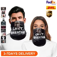 US STOCK Cycling Masks Scarf Unisex Bandana Motorcycle Magic Scarves i cant breathe Black Lives Matter Face Shield Headscarf Neck Outdoor
