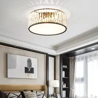 モダンなLEDシーリングライトラウンドクリスタルリビングルーム装飾創造的なブラックランプ用寝室のキッチンダイニングルーム廊下照明