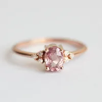 Fashion Cubic Zircon Gemstone Ring Cluster Rose Gold Donne Anelli regalo di gioielli da sposa