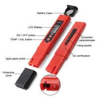 Watering Equipments Red Useful High Precise Sensitivity PH Meter LCD Display Water Quality Agile Probe For Drinking