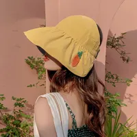 دلو قبعة المرأة الصيف شحم الصيف قبعة صياد متعددة واقية من الشمس كبيرة ه ee على الوجهين