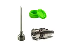Universal Hand Tools Domeless Titanium Nails 10mm 14mm 18mm Dabber Nail GR2 Dab Tool Rig with Carb Cap Silicone Jar