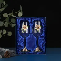 Kupalar Yaratıcı Emaye Şarap Cam Bardak Kupa Benzersiz Şampanya Flüt Kristal Parti Hediye Toasting Goblet Kristal Yıldönümü