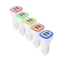 Universal LED Dual USB Car Charger Nokoko V￩hicule Adaptateur d'alimentation portable 5V 2.1A pour iPhone 13 12 x Pro Max 8 7 Plus et Samsung S21 S20 S10 S8 S8 Note 8 OPP Package Lightning