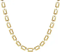 Kedjor 4,8mm 17 tums guld / silver rostfritt stål fyrkantig ihålig länkkedja halsband för kvinnor män mode julklapp