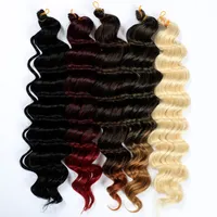 20inch Long Deep Twist Crochet braid Wave Hair Synthetic Braiding Hair Extensions For Black Women Braided 613 bug blonde