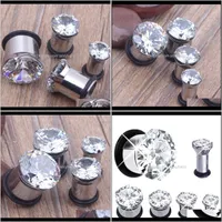 Plugs & Tunnels Drop Delivery 2021 Fashion Body Jewelry Stainless Steel Zircon Flesh Tunnel Mix 6-12Mm 32Pcs/Lot Ear Gauges Stretcher Expande