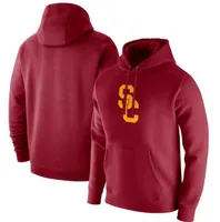 USC Trojans Heathered Gray Vintage Logo Club Fleece Pullover Hoodie UCONN Huskies Sweatshirt DDD