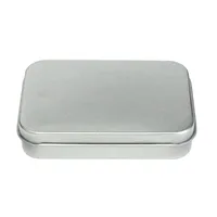 Förvaringslådor Bins Små metall Tenn Box Silver Flip Mynt Örhängen Hörlurar Presentfodralbehållare