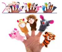 História de dedo dedo fantoches de dedo pano boneca de veludo Diferentes animais dos desenhos animados pessoas pessoas familiares cesta de Páscoa stuffers