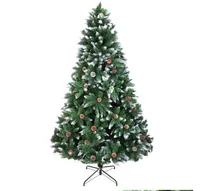 Bahçe Süslemeleri Noel Ağacı 7ft 1350 Şube Akın Sprey Beyaz Ağacı Artı Çam Koni (YJ)