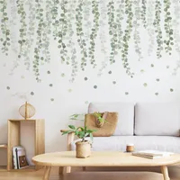 ملصقات الحائط Zerolife الشمال نبات الأخضر كرمة المطبوعة لغرفة المعيشة نوم أريكة خلفية ديكور أوراق استوائية
