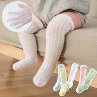 Bambino nuovo cotone sopra il ginocchio aria condizionata zanzara calzini per bambini bambini estate cavità traspirante calze infantile calzino tzz 001