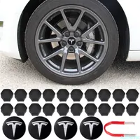 Per Tesla alluminio modello 3 / s / x / y center tappi a rotelle cappucci hub custodia a vite tappo logo kit decorativi pneumatici decorativi tappo di modificazione accessori