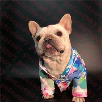 Colorido Impresso PET T Camisa Jacquard Letras Animais De Estimação Casaco De Cão De Cão Beach Viagens Bulldog Cães Roupa