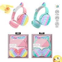 CT-950 wireless Headphones Cute Rainbow earphones Bluetooth Stereo Headset Ultra-long Relieve stress Bubble Fidget Toys540v526Y