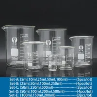 Lab Supplies Set A-F Borosilicate Glass Beaker Heat-resist Scaled Measuring Cup Of Laboratory Equipment