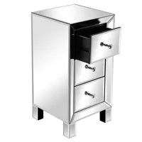 Modern and Contemporary Mirrored 3-Drawers Home Furnitures Nightstand Bedside Table509r