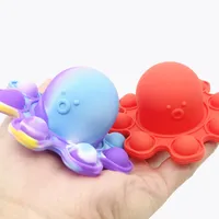 Nieuwe Originele Pop Fidget Speelgoed Kleurrijke Kids Siliconen Omkeerbare Dubbelzijdige Uitdrukking Heal Decompress Flip Little Octopus voor Volwassenen Geschenken