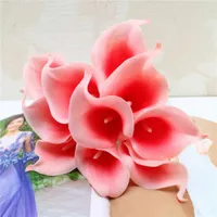 Touch Real Touch Touch Fleurs Décoratif Simulation Mariage Fleur Bouquets Artificiels Calla pour la décoration de la mariée et de la maison (pas de vase) Rh2342
