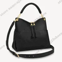 Maida Functional Zippe Hobo Bag Totes Black Emfnaced Grained Leather Duffle Luxurys Designers Väskor M45522