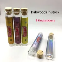 Dankwoods Package Pre Roll Joint Packaging Dankwood Packing Empty Preroll Glass Tube Wood Cork Tip 120*21mm Dry Herb Pack Stickers