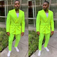 TPSaade Green Mens костюм куртка брюки двойной пособие на заказ формальные костюмы свадебные смокинги бизнесмены носить (