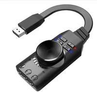 Adattatore di convertitore della scheda audio GS3 7.1 Canale USB Audio 3,5 mm Stereo per PC Notebook Desktop Compatibile con Windows 7/8