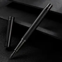 Fountain Pens Black Metal Pen EF F Nib High-quality Tree-like Texture Excellent Business Office Supplies Writing Gifts
