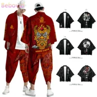 20 estilos traje más tamaño 4xl 5xl 6xl chino japonés samurai harajuku kimono cárdigan mujeres hombres cosplay yukata tops pantalones conjunto x0723