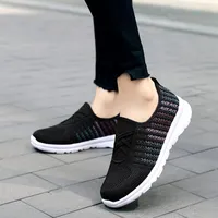 Professionell Kvinnors Casual Fashion Running Skor Sneakers Blå Svart Grå Simple Daily Mesh Kvinna Trainers Utomhus Jogging Walking Storlek 36-40