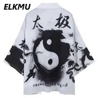 Heren Jassen Elkmu Chinese Stijl Tai Chi Kimono Cardigan Harajuku Japanse jasjassen Casual Losse Tops Streetwear Shirts HM236