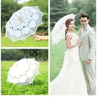 Umbrellas Umbrella European Lace Wedding Bride Parasol Accessories For Bridal Shower Manual Opening Long Handle