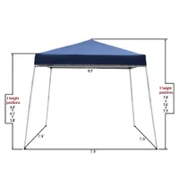Waco 8x8 '휴대용 캐노피, 파티오 그늘, 경사 다리 가벼운 컴팩트, W / 배낭 쉬운 한 사람 세련 된 해변 텐트, 가정용 방수 접이식 텐트, 파란색