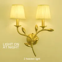 Luxury Hotel Family Tree Leaf Branch Golden Wall Light Lamp Bathroom Living Bed Room Brass Rame Sconce LED