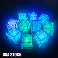 Mini Party Lights Square Color Andere veranderende LED-ijsblokjes Gloeiende kubtjes knipperende knipperende nieuwigheid Supply USA Stock