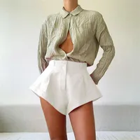 Dames shorts oimg dames zomer hoge taille elegant los kantoor dame wide been streetwear 2021 basis casual