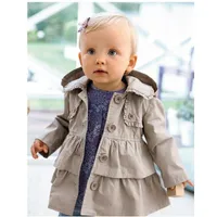 Casaco hooyi crianças tench hoodies cinzento bebê menina crianças jaqueta roupas roupas trincheira outerwear com capuz jumper 1-5y