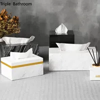 Tissue Boxes Napkins Nordic Boxs Natuurlijke Marmeren Woonkamer Eettafel Houder Decoratie Accessoires Badkamer Draw Paper Opbergdoos