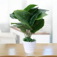 45 cm Bonsai Artificial 12 hojas Faux Plant Fake Fake con macetas para la oficina de la oficina en el hogar Decoraciones de la mesa1