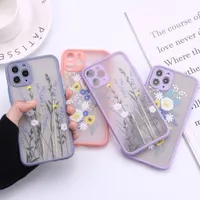 Cute Flower Camera Lens Protection Silky Shockproof Cell Phone Cases for iPhone 13 12 11 Pro Max XR XS X 8 7 Plus Floral Print Cellphone Cover