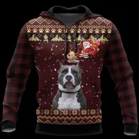 Sweats à capuche pour hommes Sweatshirts PLSTAR COSMOS 3DIMINTÉS EST PITBull Love Dog Christmas Harajuku Streetwear unique Unisexe Casual Sweats Hoodies / Sweatshi