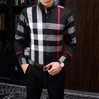 رجل اللباس الملابس مصمم عارضة يتأهل طويلة الأكمام قميص الأعمال الذكور نقطة طباعة الخريف القطن الرسمي القمصان الرجال العلامة التجارية # 005